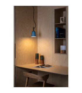 Studio 11cm Dome Pendant Ceiling Light Matt Black Blue-2