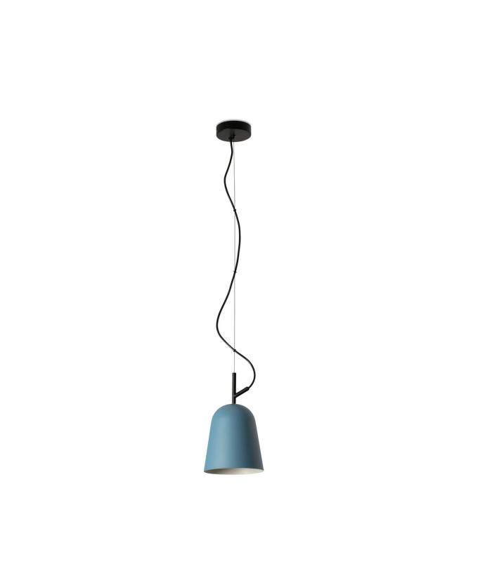 Studio 16cm Dome Pendant Ceiling Light Matt Black Blue