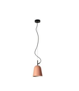 Studio 16cm Dome Pendant Ceiling Light Matt Black Pink