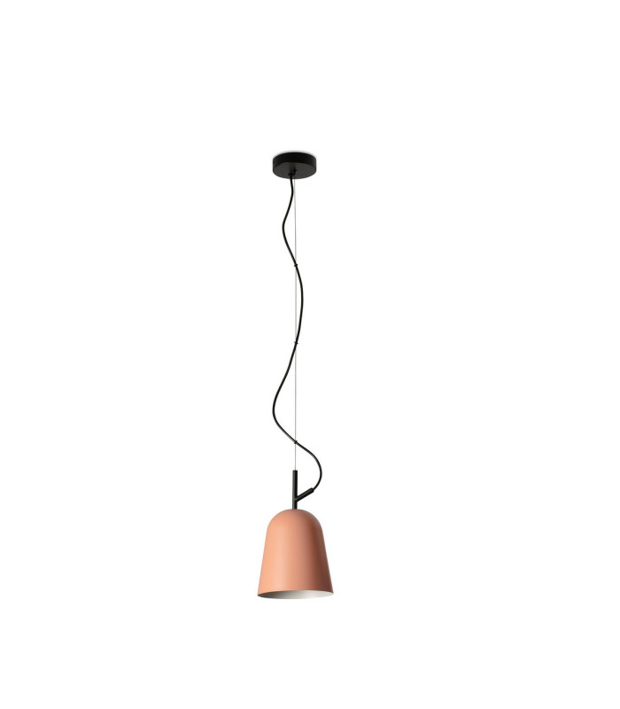Studio 16cm Dome Pendant Ceiling Light Matt Black Pink
