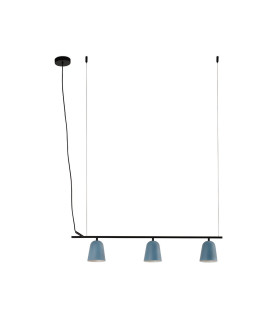 Studio 3 Light Bar Pendant Ceiling Light Matt Black Blue-1