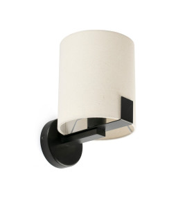 Nila Wall Lamp With Shade Matt Black With Off White Shade-1
