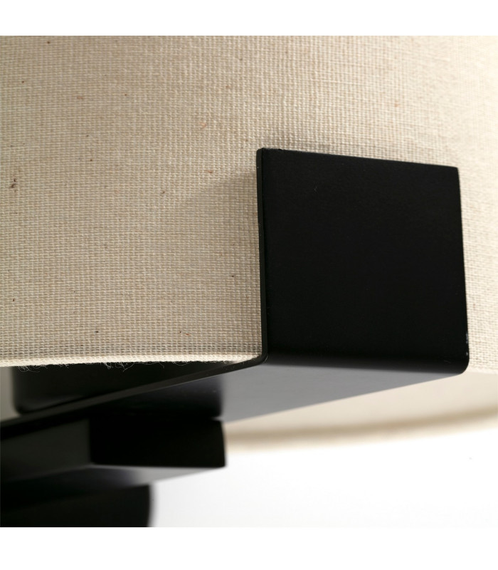 Nila Wall Lamp With Shade Matt Black With Off White Shade-2