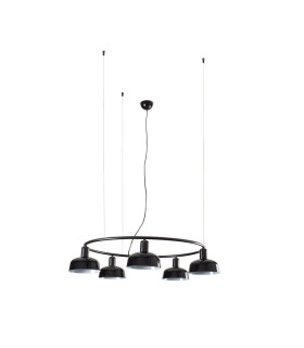 Tatawin Small 5 Light Cylindrical Pendant Ceiling Light Satin Black-1