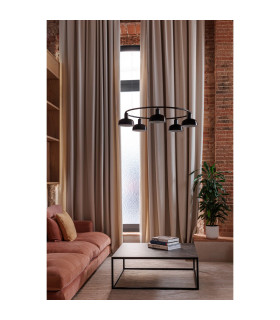 Tatawin Small 5 Light Cylindrical Pendant Ceiling Light Satin Black-2