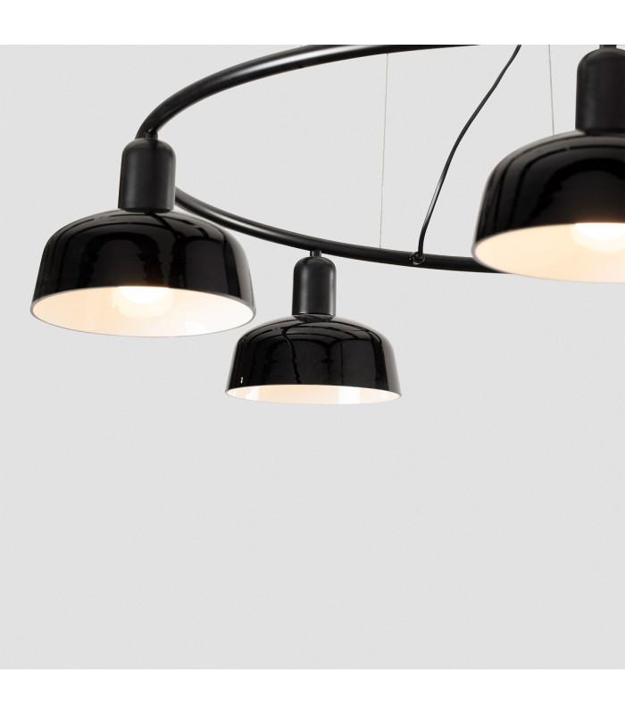 Tatawin Small 5 Light Cylindrical Pendant Ceiling Light Satin Black-4