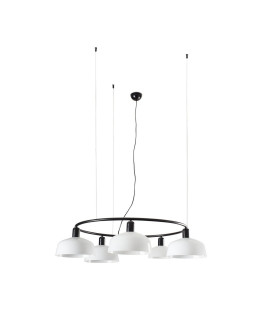 Tatawin Medium 5 Light Cylindrical Pendant Ceiling Light Satin Black Opal-1