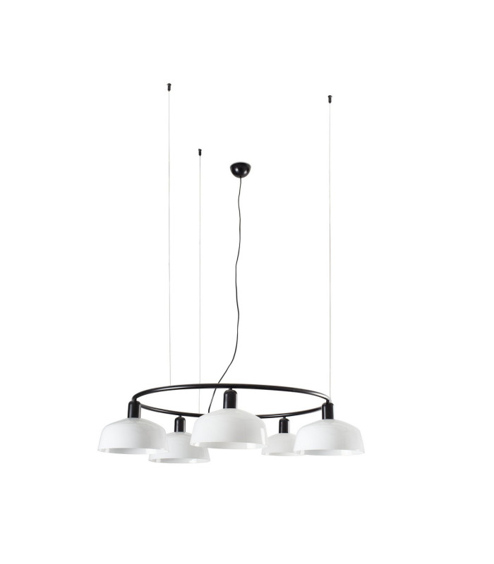 Tatawin Medium 5 Light Cylindrical Pendant Ceiling Light Satin Black Opal-1