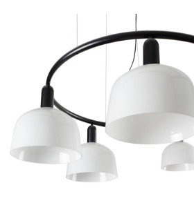 Tatawin Medium 5 Light Cylindrical Pendant Ceiling Light Satin Black Opal-2
