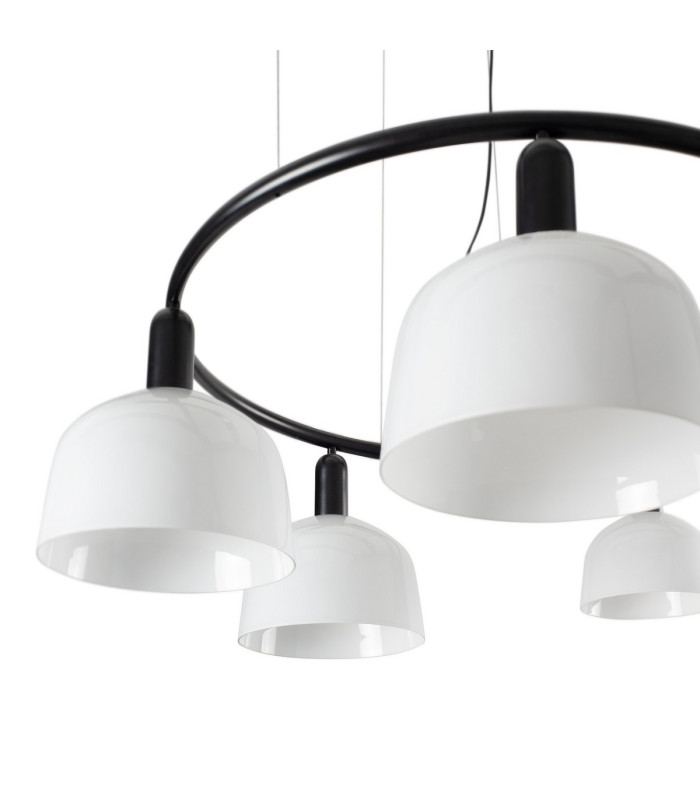 Tatawin Medium 5 Light Cylindrical Pendant Ceiling Light Satin Black Opal-2