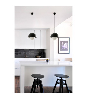 Marisol Dome Pendant Ceiling Light Matt Black 2700K-2