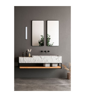 Tide 30cm Bathroom Over Mirror Light Matt Black 3000K IP44-2