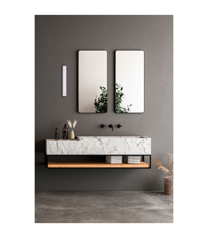 Tide 30cm Bathroom Over Mirror Light Matt Black 3000K IP44-2