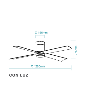 Carrara DC Ceiling Fan Black 122cm WIFI 16w CCT LED Light 8 Speed with Remote Control-2
