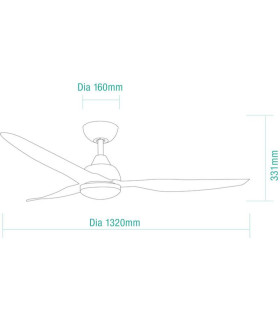 Avoca DC Ceiling Fan White 132cm WIFI 15W CCT LED Light 8 Speed with Remote Control-2