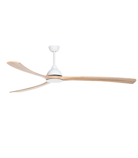 Norfolk DC Ceiling Fan White/Natural 142cm WiFi 8 Speed with Remote Control