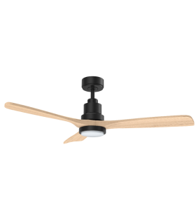 Mallorca DC Ceiling Fan Black/Walnut 132cm WIFI 20W CCT LED Light 8 Speed with Remote Control-1