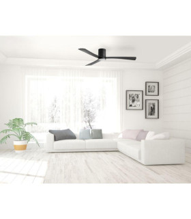 Metro DC Ceiling Fan Black 132cm Light 18W CCT Dim 5 Speed with Remote Control-2
