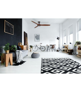 Newport DC Ceiling Fan Black/Walnut 142cm 5 Speed with Remote Control-2