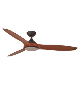 Newport DC Ceiling Fan Black/Walnut 142cm Light 15W CCT Dim 5 Speed with Remote Control-1