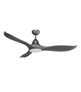 Wave DC Ceiling Fan Black ABS 132cm Light 18W CCT 5 Speed with Remote Control-1