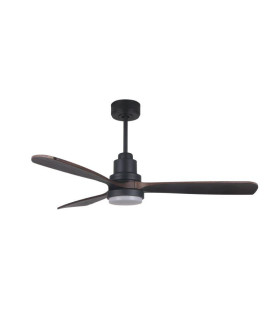 Menorca DC Ceiling Fan Black/Walnut 132cm Light 15W CCT 6 Speed with Remote Control-1