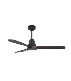 Menorca DC Ceiling Fan Black/Walnut 132cm Light 15W CCT 6 Speed with Remote Control-2