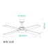 Link DC Ceiling Fan White 122cm 5 Speed with Remote Control-2