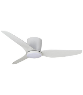 Flush AC Ceiling Fan White 125cm ABS Light 15W CCT Dim 3 Speed with Remote Control-1
