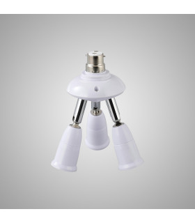 Additions 1 to 3 B22 to E27 Converter White Adjustable Lampholders-2