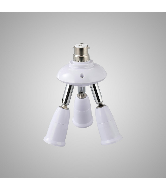 Additions 1 to 3 B22 to E27 Converter White Adjustable Lampholders-2