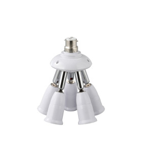 Additions 1 to 5 B22 to E27 Converter White Adjustable Lampholders-1