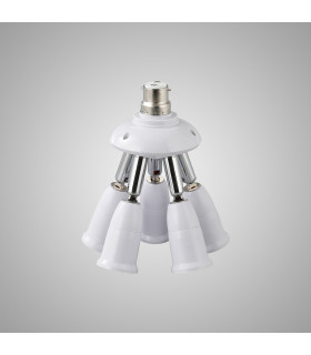 Additions 1 to 5 B22 to E27 Converter White Adjustable Lampholders-2