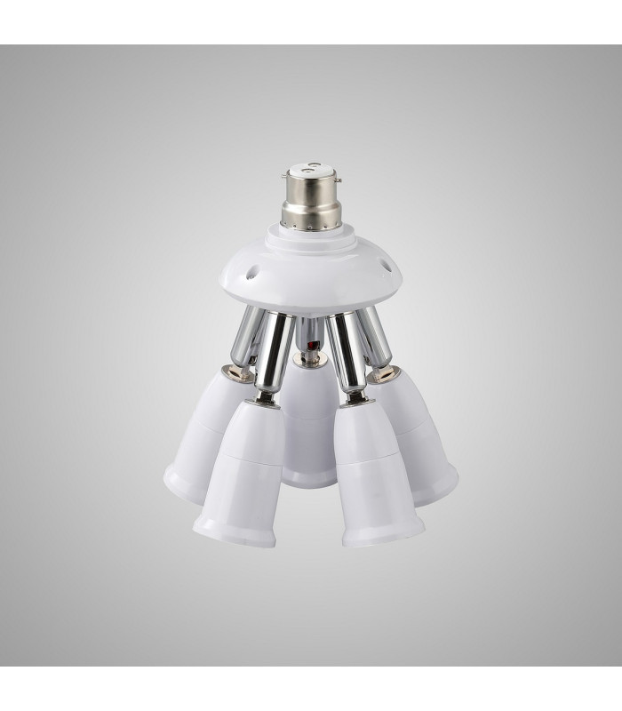 Additions 1 to 5 B22 to E27 Converter White Adjustable Lampholders-2