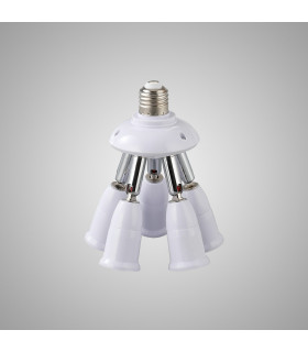 Additions 1 to 5 E27 Converter White Adjustable Lampholders-2