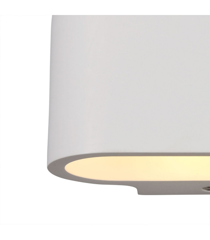 Alina Oval Wall Lamp 1 x G9 White Paintable Gypsum-6