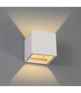 Alina Square Wall Lamp 1 x G9 White Paintable Gypsum-2