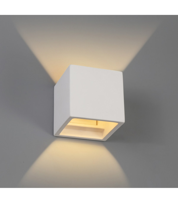 Alina Square Wall Lamp 1 x G9 White Paintable Gypsum-2