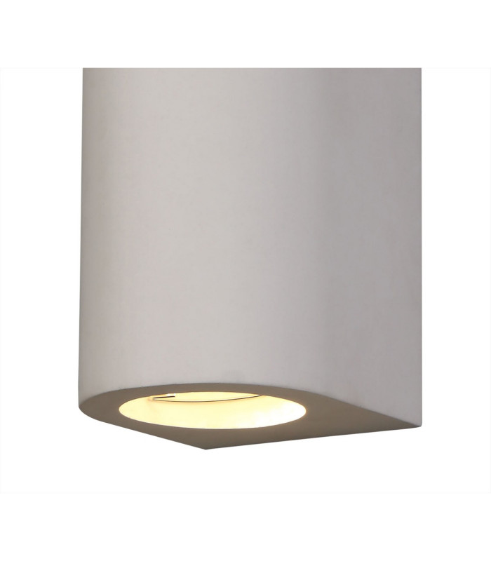 Alina Cylinder Up & Down Wall Lamp 2 x GU10 White Paintable Gypsum-5