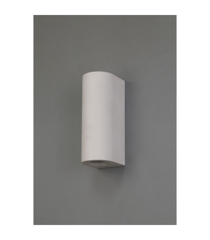 Alina Cylinder Up & Down Wall Lamp 2 x GU10 White Paintable Gypsum-6