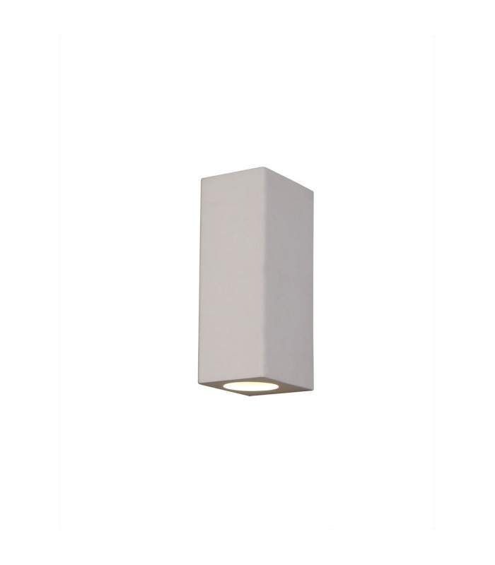 Alina Rectangular Up & Down Wall Lamp 2 x GU10 White Paintable Gypsum-1