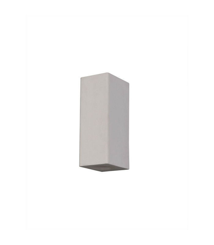 Alina Rectangular Up & Down Wall Lamp 2 x GU10 White Paintable Gypsum-3