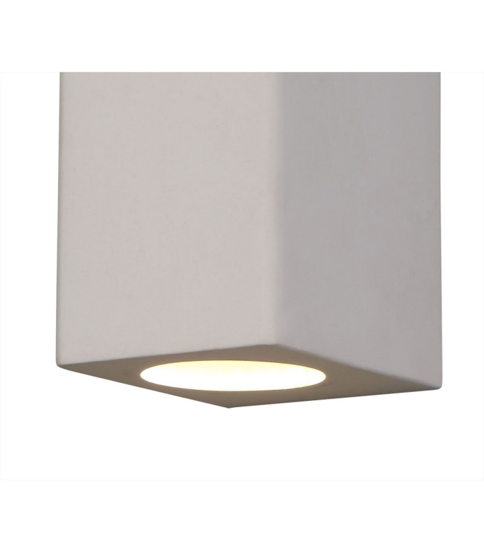Alina Rectangular Up & Down Wall Lamp 2 x GU10 White Paintable Gypsum-5