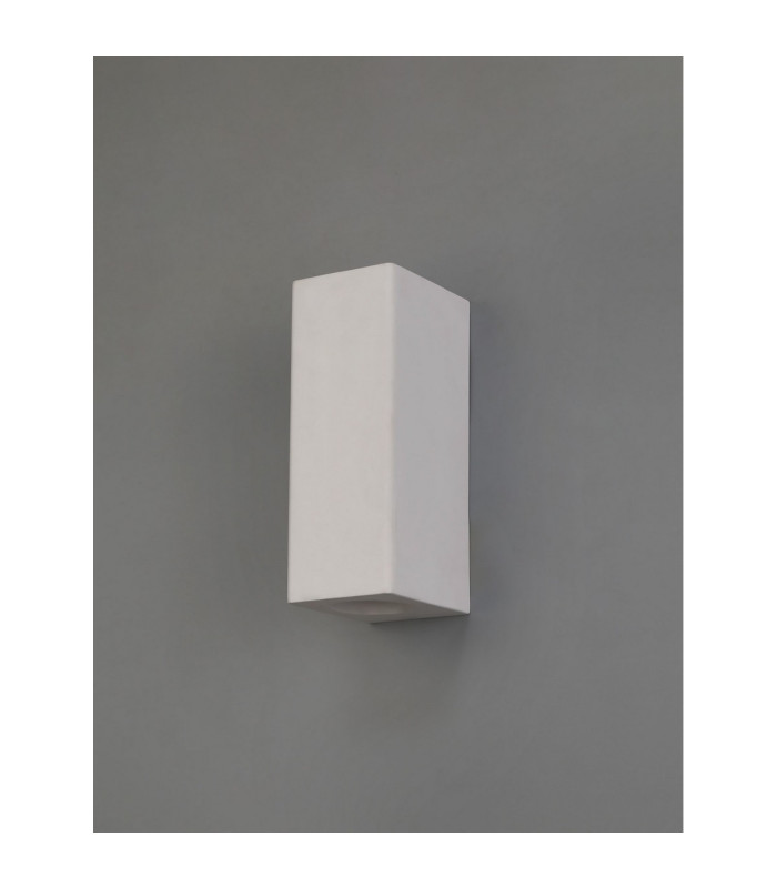 Alina Rectangular Up & Down Wall Lamp 2 x GU10 White Paintable Gypsum-6