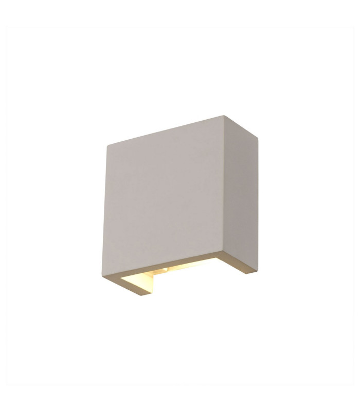 Alina Square Wall Lamp 6.5W LED 3000K 592lm White Paintable Gypsum 3yrs Warranty-1