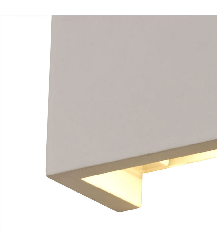 Alina Square Wall Lamp 6.5W LED 3000K 592lm White Paintable Gypsum 3yrs Warranty-6