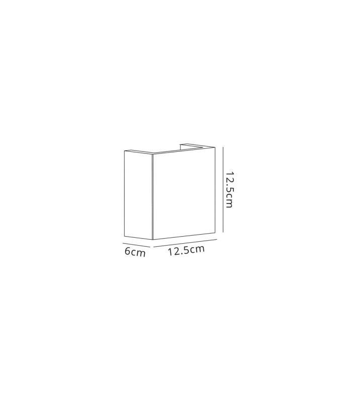 Alina Square Wall Lamp 6.5W LED 3000K 592lm White Paintable Gypsum 3yrs Warranty-7