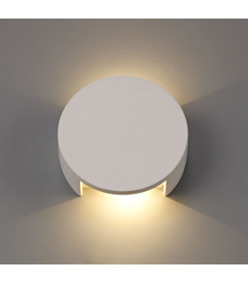 Alina Round Wall Lamp 6.5W LED 3000K 656lm White Paintable Gypsum 3yrs Warranty-2