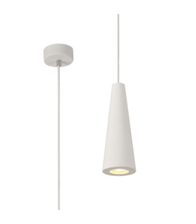Alina Cone Pendant 1 x GU10 White Paintable Gypsum-1