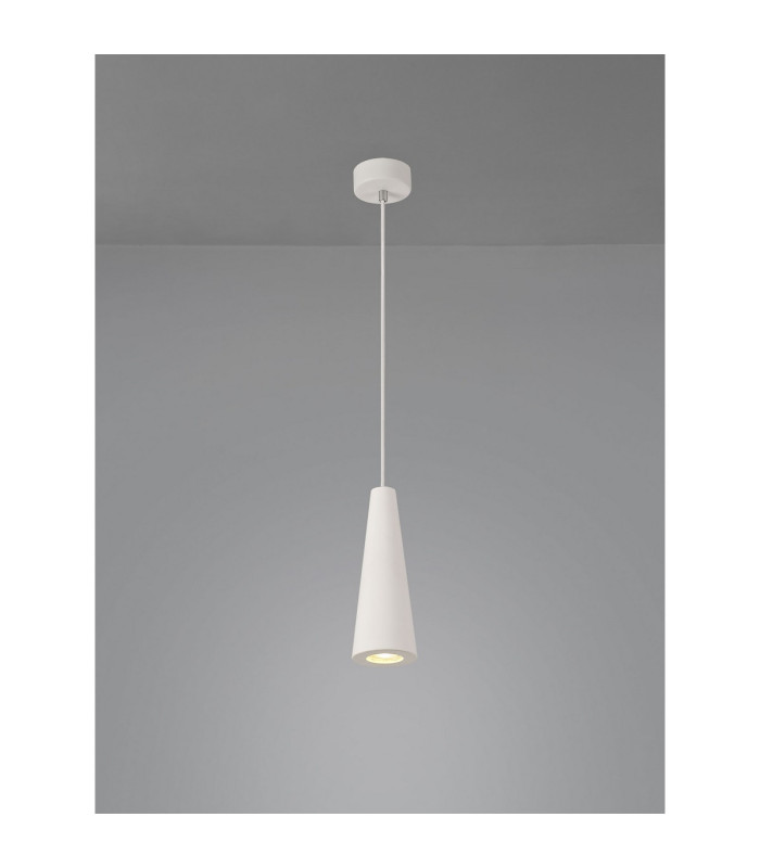 Alina Cone Pendant 1 x GU10 White Paintable Gypsum-2